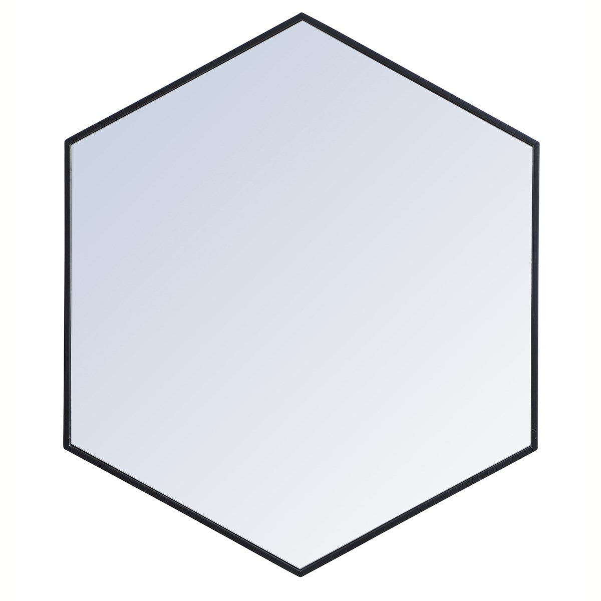 Metal Frame Hexagon Mirror 38 Inch In Black by Elegant Decor