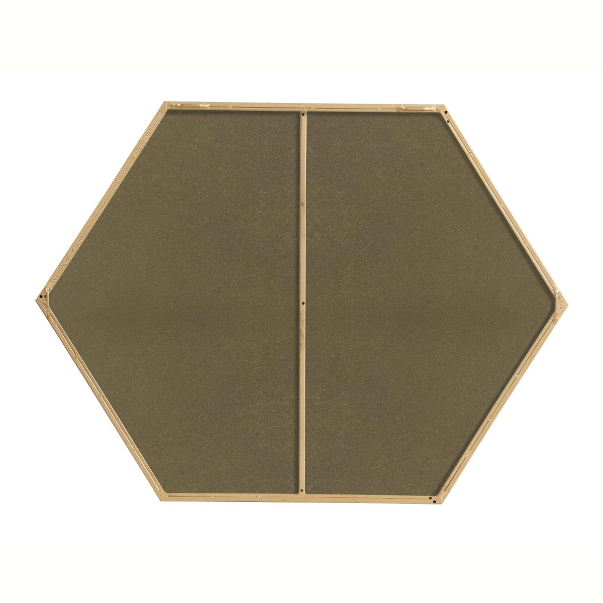 Metal Frame Hexagon Mirror 30 Inch In Brass