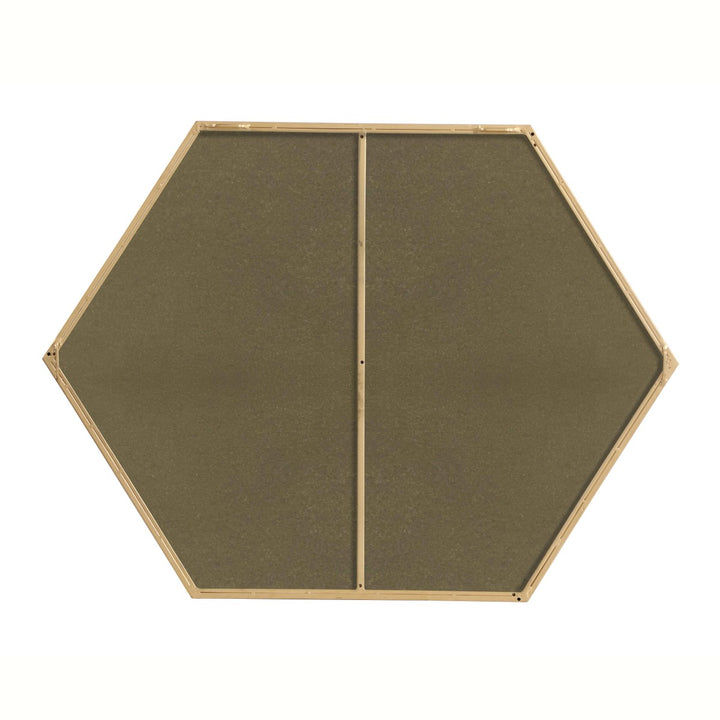 Metal Frame Hexagon Mirror 30 Inch In Brass