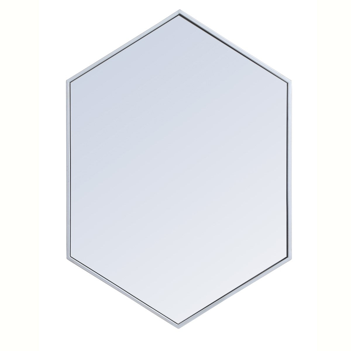 Metal Frame Hexagon Mirror 24 Inch In Silver by Elegant Decor