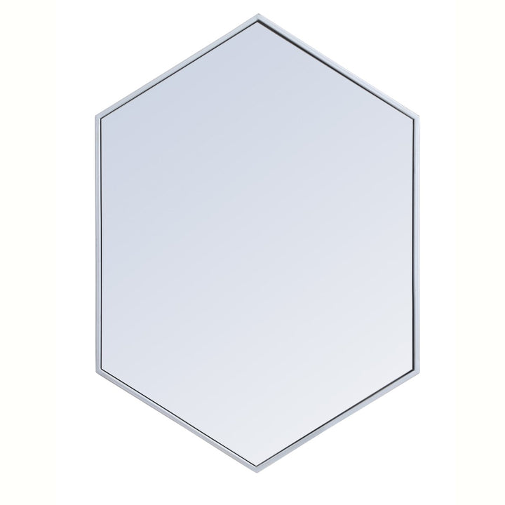 Metal Frame Hexagon Mirror 24 Inch In Silver by Elegant Decor