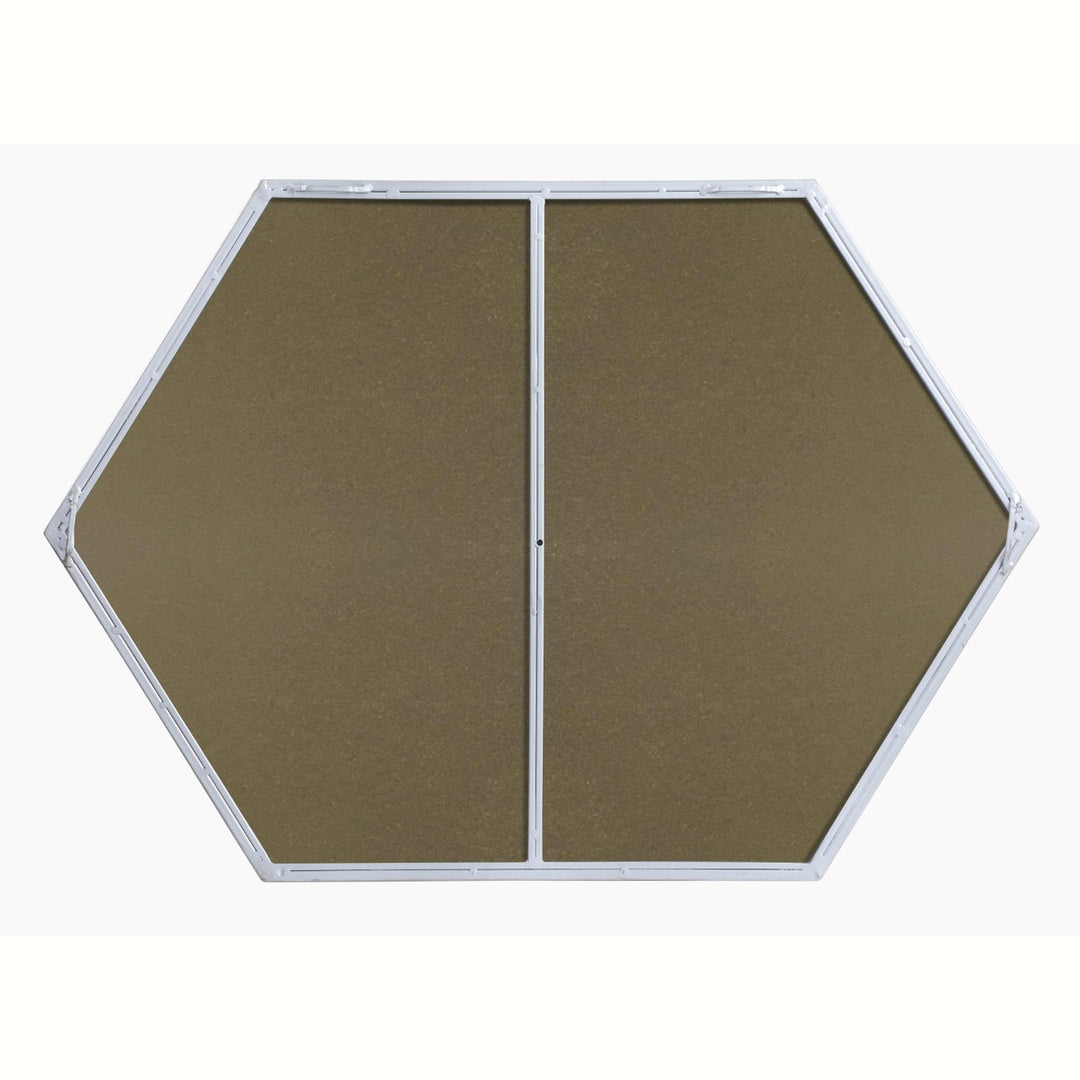 Metal Frame Hexagon Mirror 24 Inch In Silver