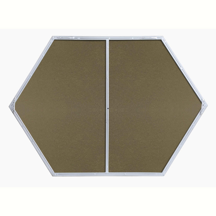 Metal Frame Hexagon Mirror 24 Inch In Silver