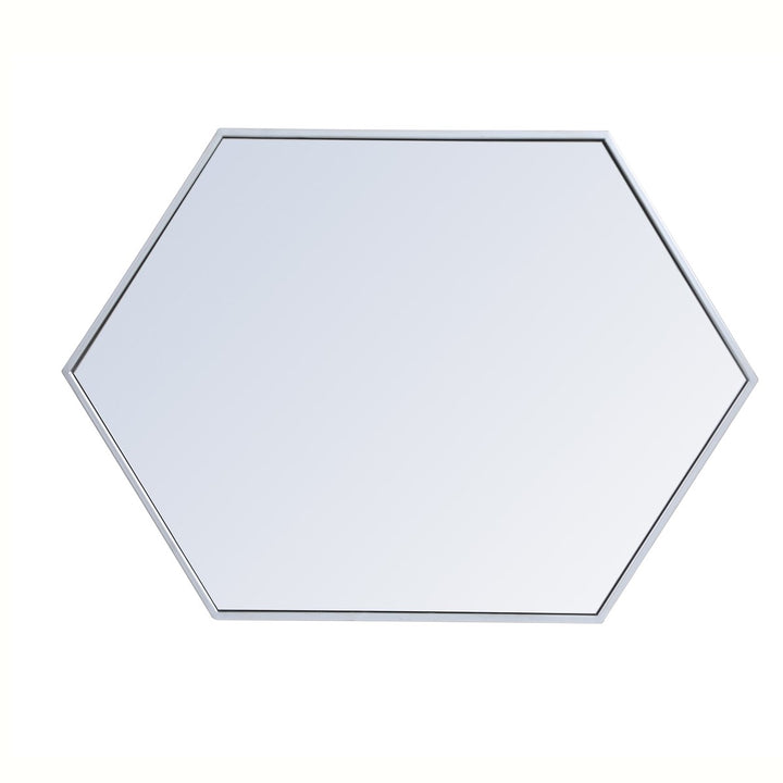 Metal Frame Hexagon Mirror 24 Inch In Silver