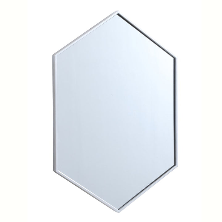 Metal Frame Hexagon Mirror 24 Inch In Silver