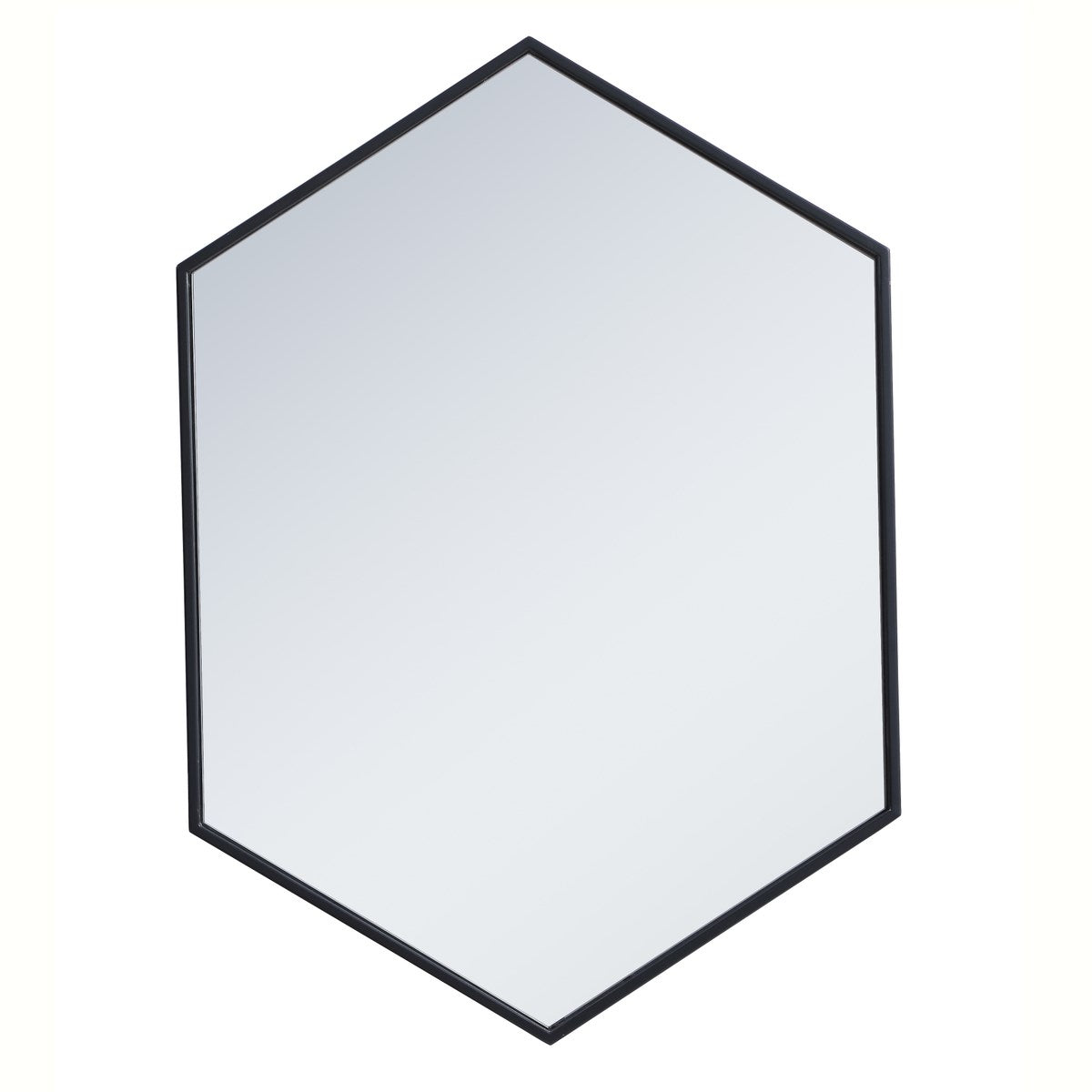 Metal Frame Hexagon Mirror 24 Inch In Black by Elegant Decor