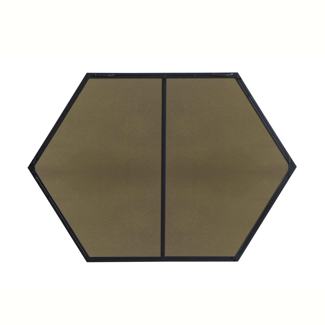 Metal Frame Hexagon Mirror 24 Inch In Black