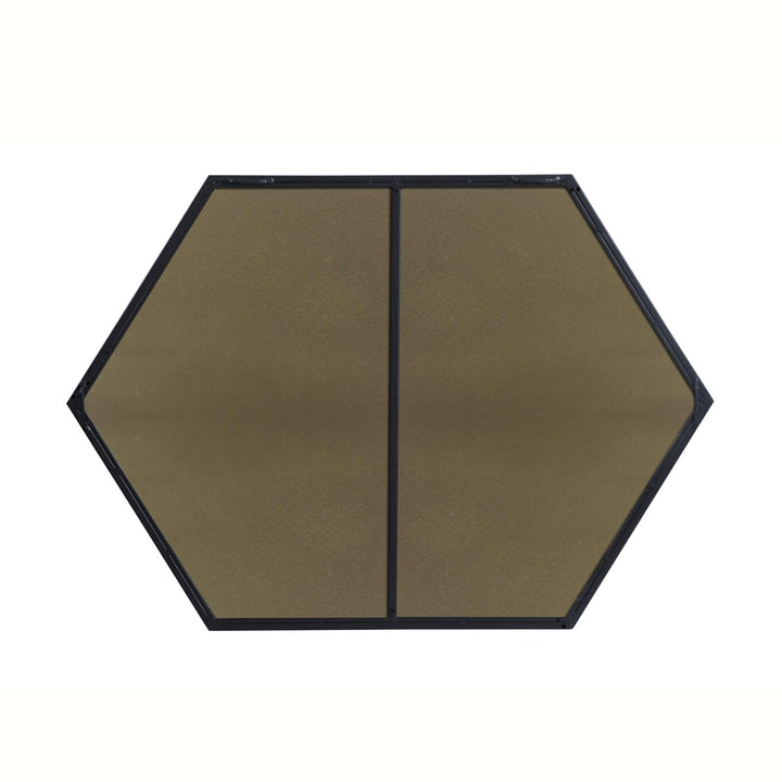 Metal Frame Hexagon Mirror 24 Inch In Black