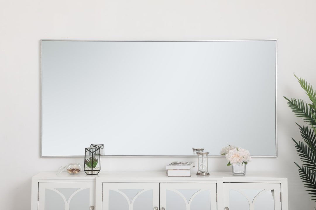 Metal Frame Rectangle Mirror 36 Inch In Silver