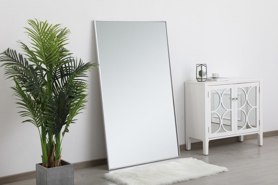 Metal Frame Rectangle Mirror 36 Inch In Silver