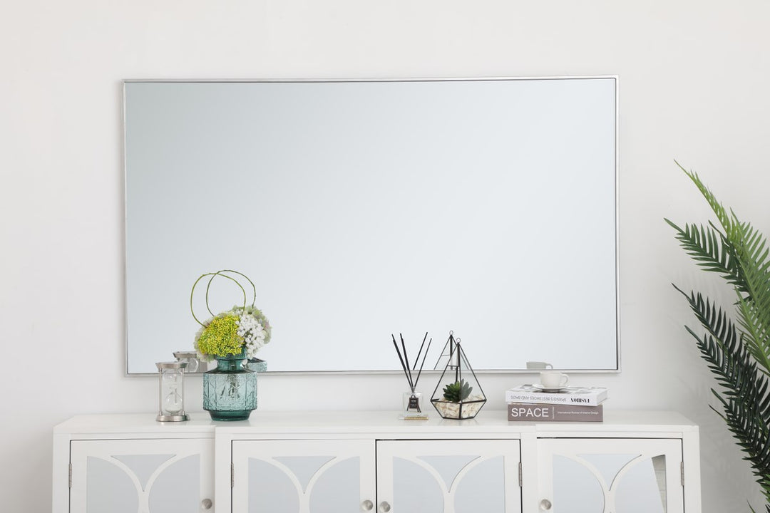 Metal Frame Rectangle Mirror 36 Inch In Silver