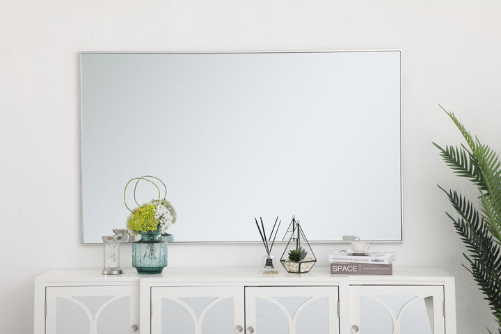 Metal Frame Rectangle Mirror 36 Inch In Silver