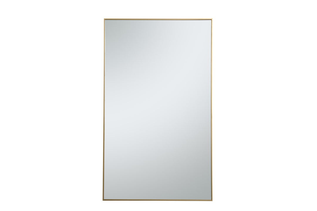 Metal Frame Rectangle Mirror 36 Inch In Brass by Elegant Decor
