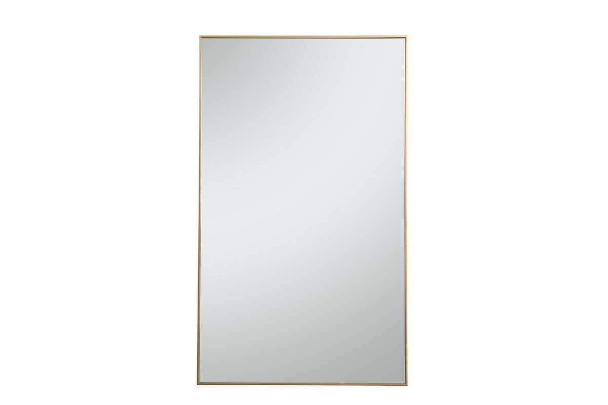 Metal Frame Rectangle Mirror 36 Inch In Brass by Elegant Decor