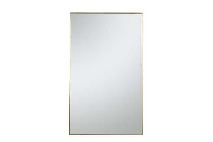 Metal Frame Rectangle Mirror 36 Inch In Brass by Elegant Decor