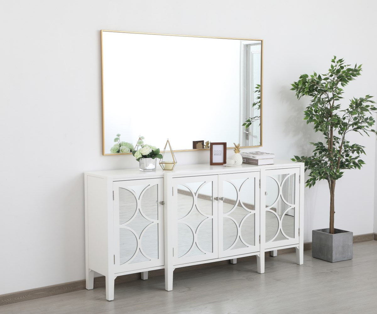 Metal Frame Rectangle Mirror 36 Inch In Brass