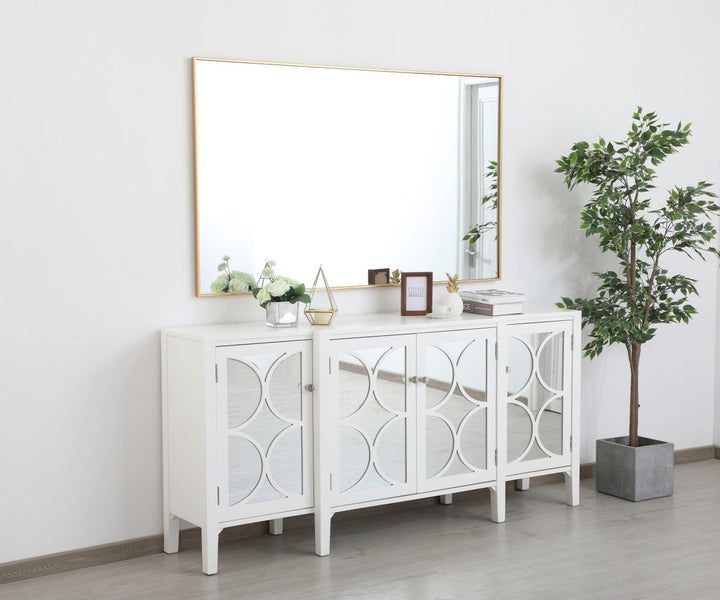 Metal Frame Rectangle Mirror 36 Inch In Brass