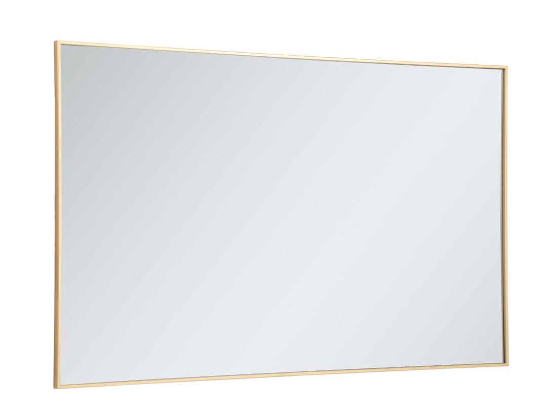 Metal Frame Rectangle Mirror 36 Inch In Brass