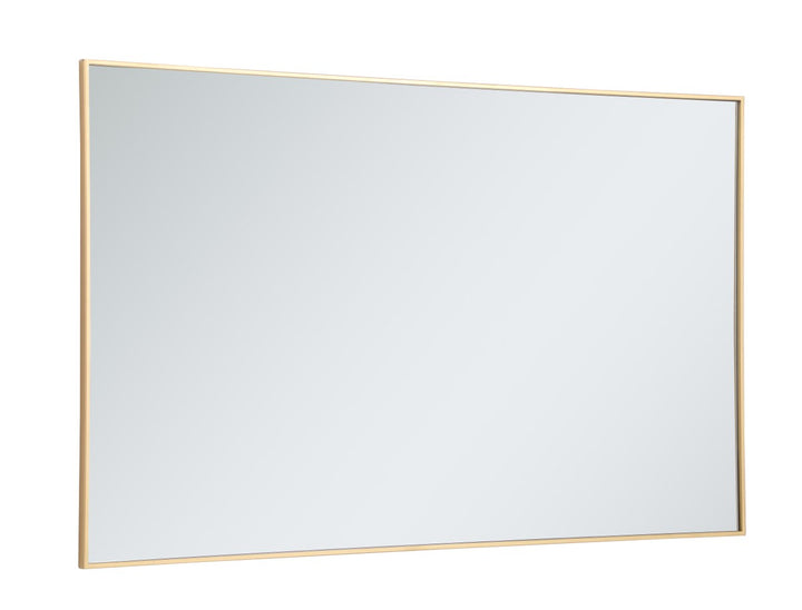Metal Frame Rectangle Mirror 36 Inch In Brass
