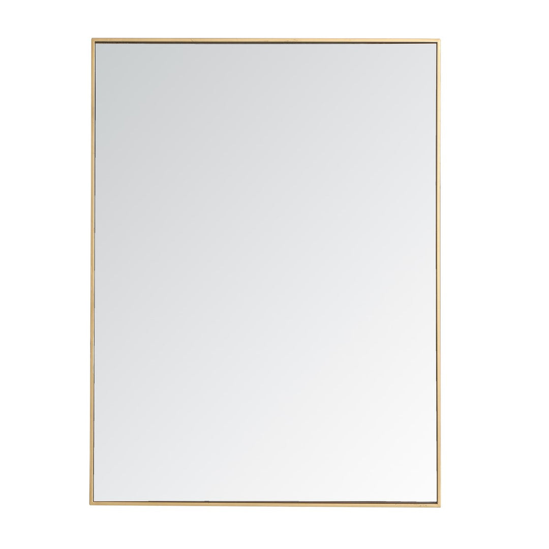 Metal Frame Rectangle Mirror 36 Inch In Brass by Elegant Decor