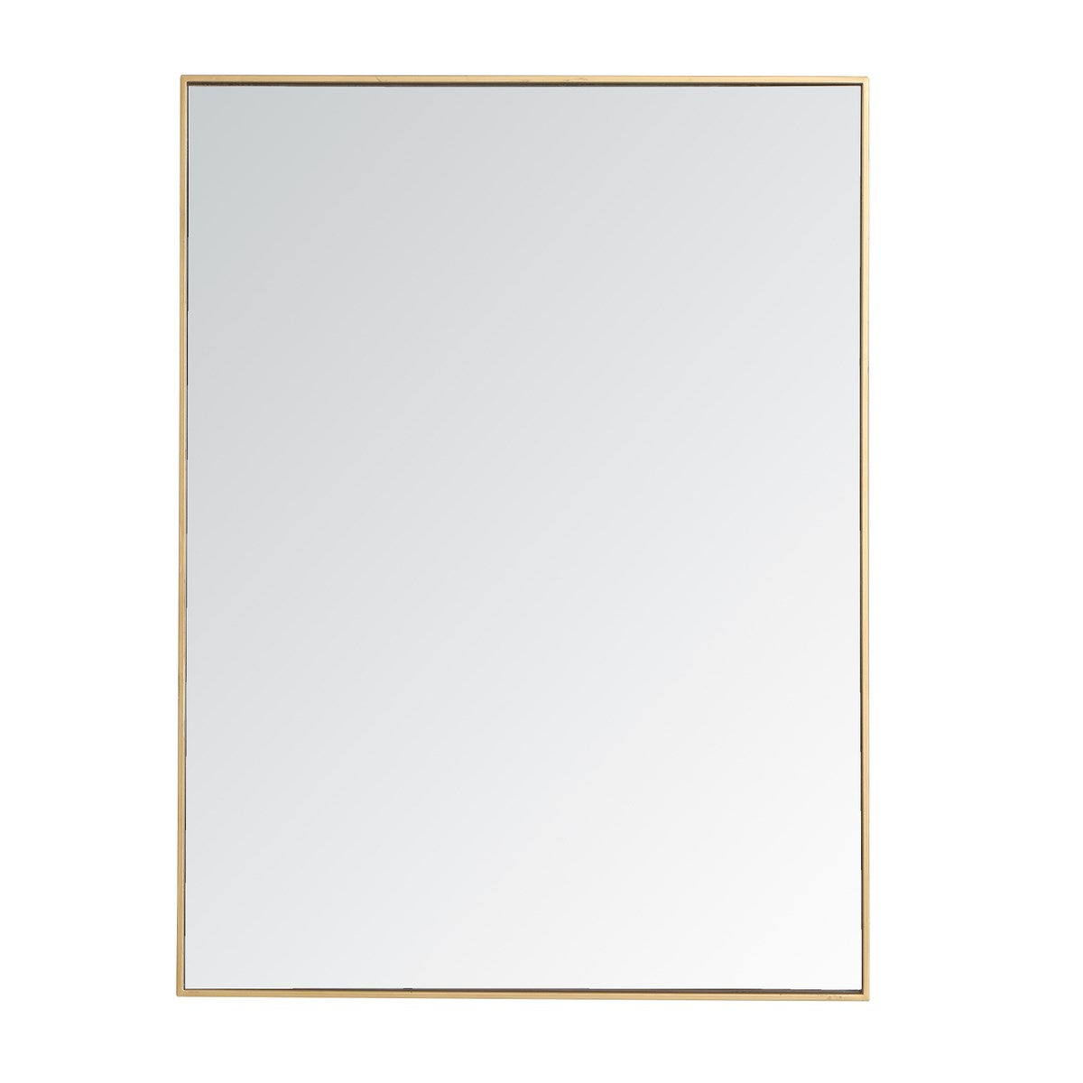 Metal Frame Rectangle Mirror 36 Inch In Brass by Elegant Decor