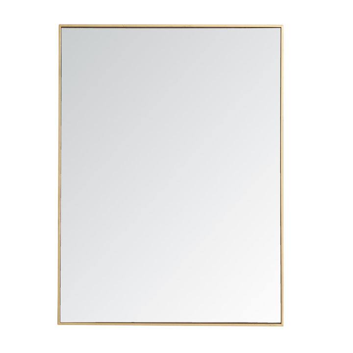 Metal Frame Rectangle Mirror 36 Inch In Brass by Elegant Decor