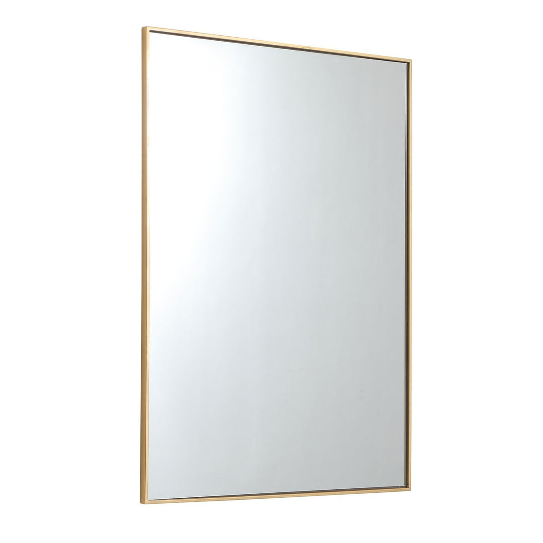 Metal Frame Rectangle Mirror 36 Inch In Brass