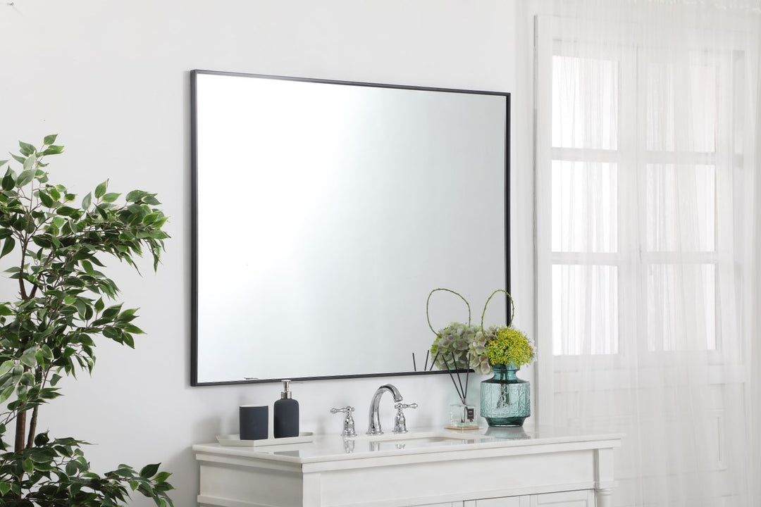 Metal Frame Rectangle Mirror 36 Inch In Black
