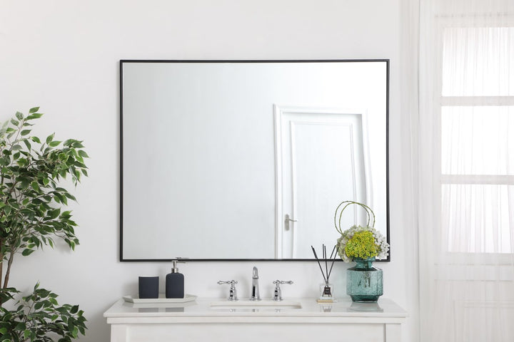 Metal Frame Rectangle Mirror 36 Inch In Black
