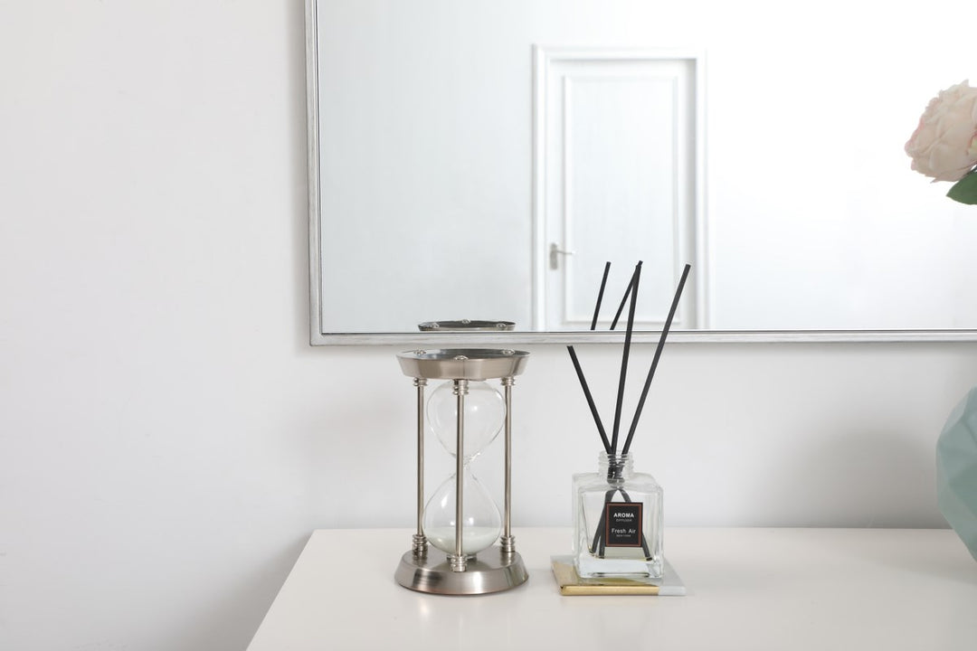 Metal Frame Rectangle Mirror 36 Inch In Silver