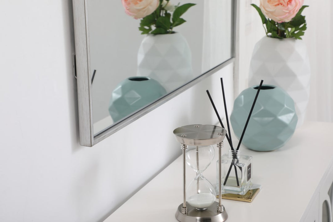 Metal Frame Rectangle Mirror 36 Inch In Silver
