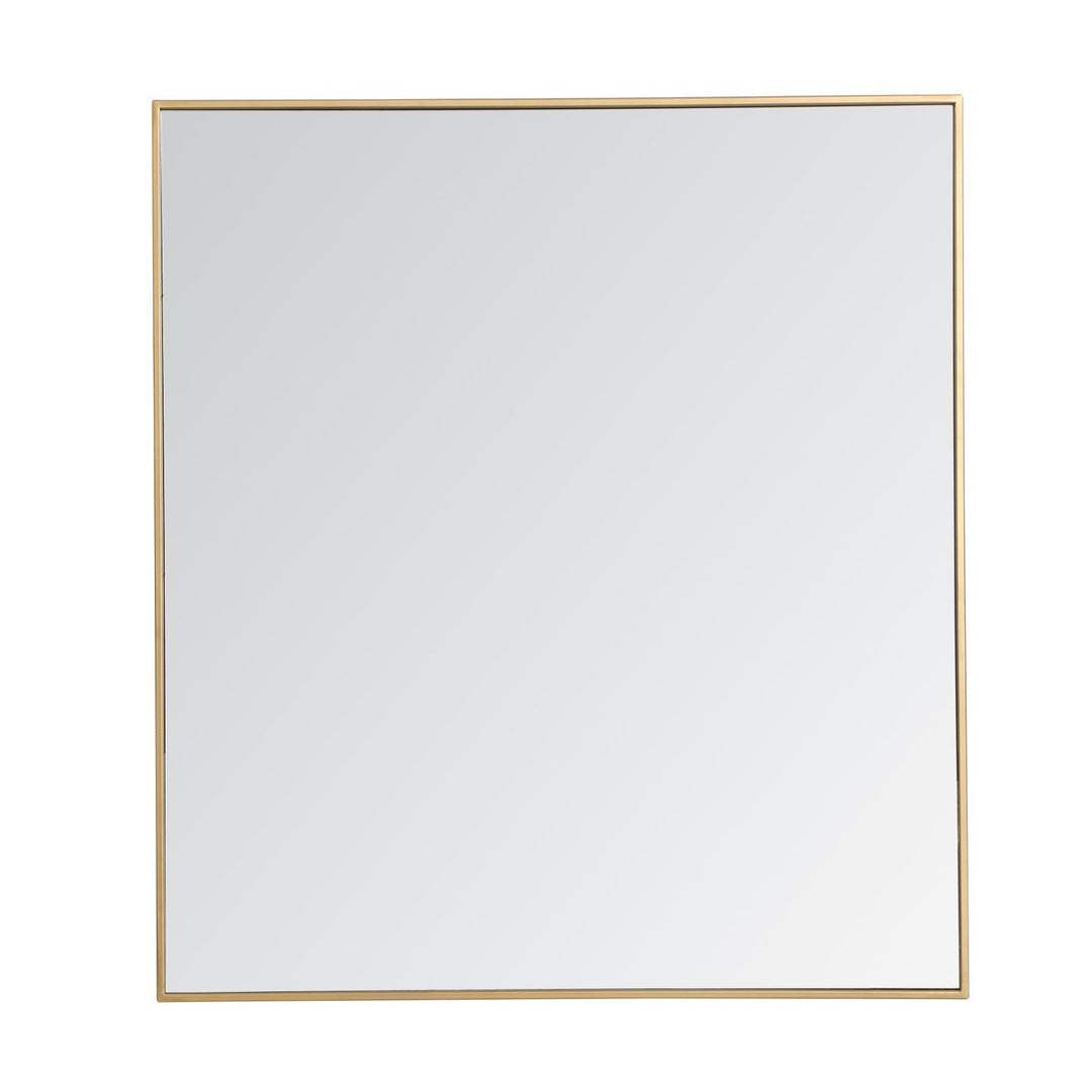 Metal Frame Rectangle Mirror 36 Inch In Brass by Elegant Decor