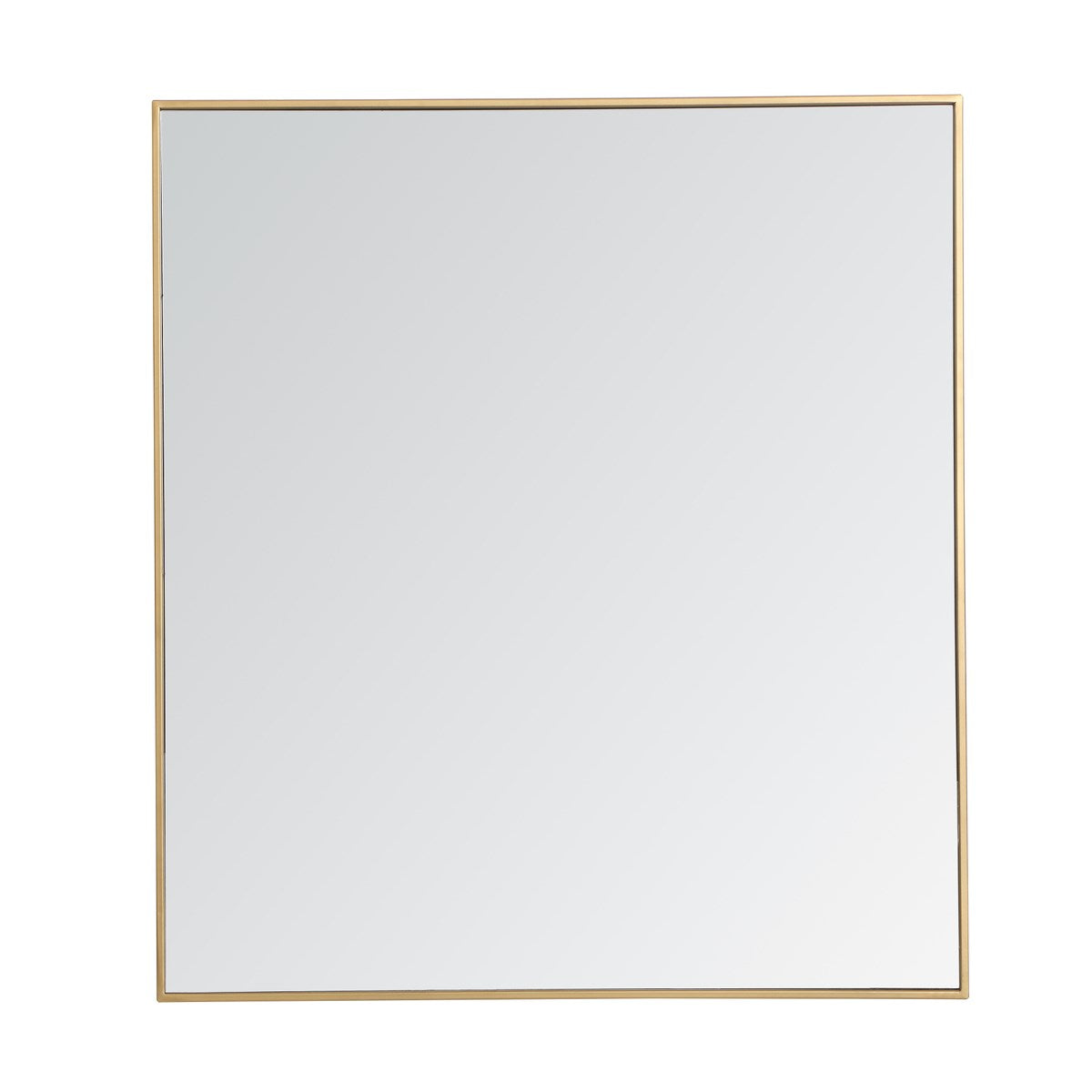 Metal Frame Rectangle Mirror 36 Inch In Brass by Elegant Decor