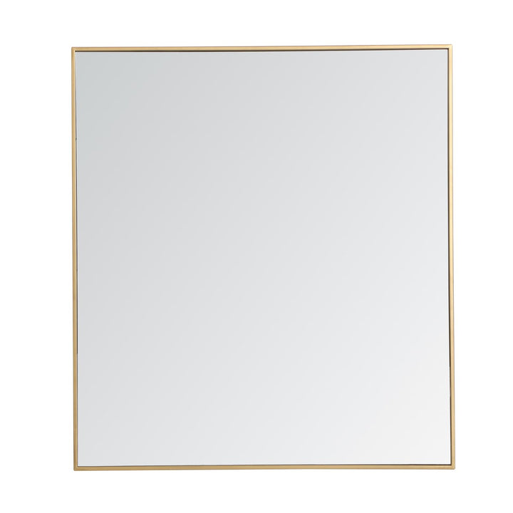 Metal Frame Rectangle Mirror 36 Inch In Brass by Elegant Decor