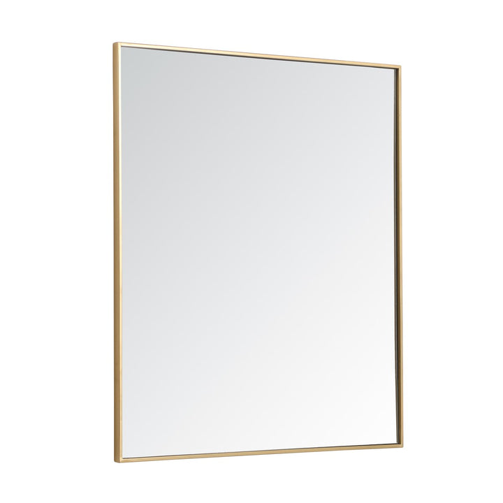 Metal Frame Rectangle Mirror 36 Inch In Brass