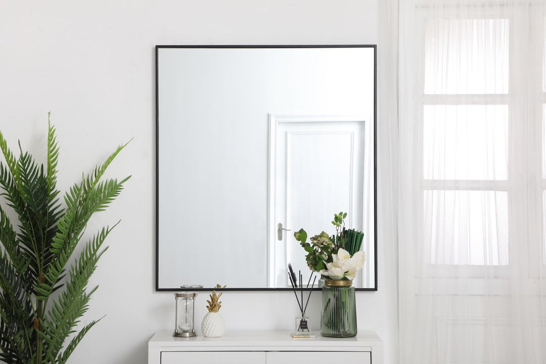 Metal Frame Rectangle Mirror 36 Inch In Black