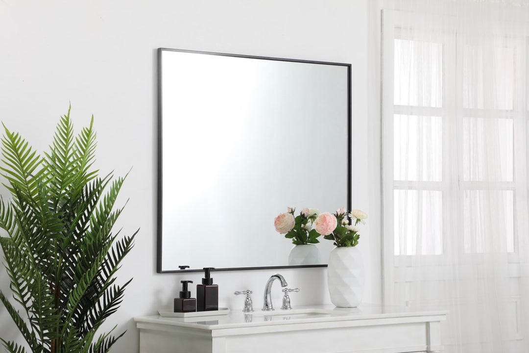 Metal Frame Rectangle Mirror 36 Inch In Black