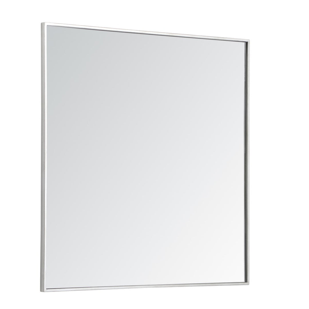 Metal Frame Square Mirror 36 Inch In Silver