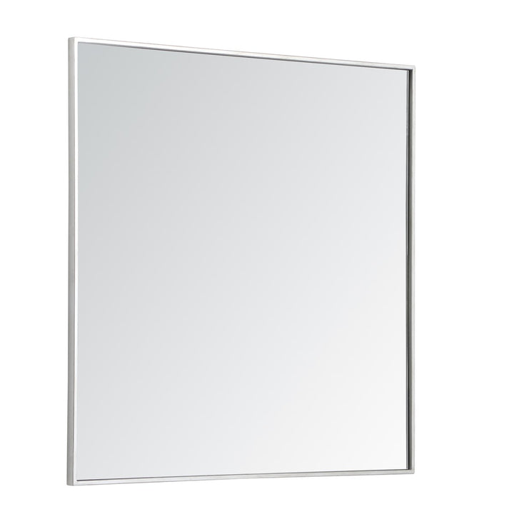 Metal Frame Square Mirror 36 Inch In Silver