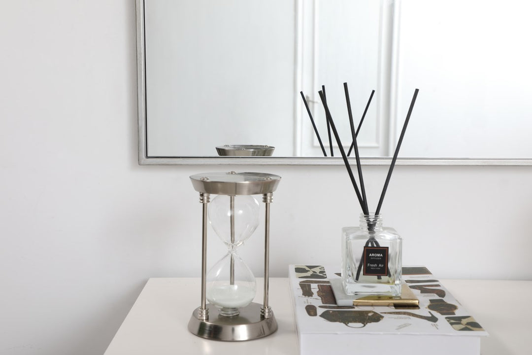 Metal Frame Square Mirror 36 Inch In Silver