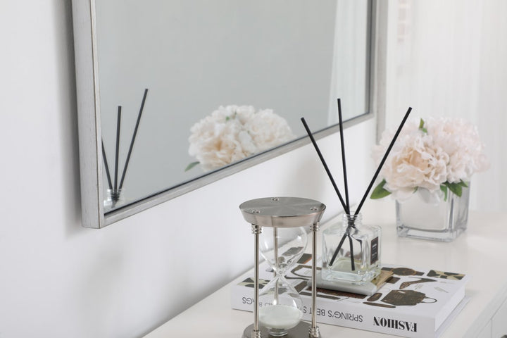 Metal Frame Square Mirror 36 Inch In Silver