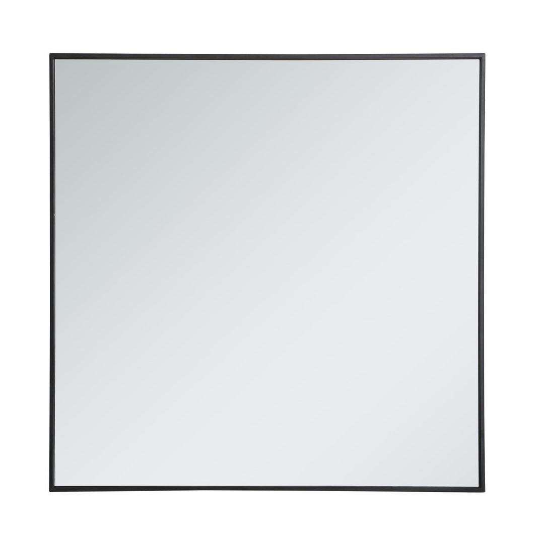 Metal Frame Square Mirror 36 Inch In Black by Elegant Decor