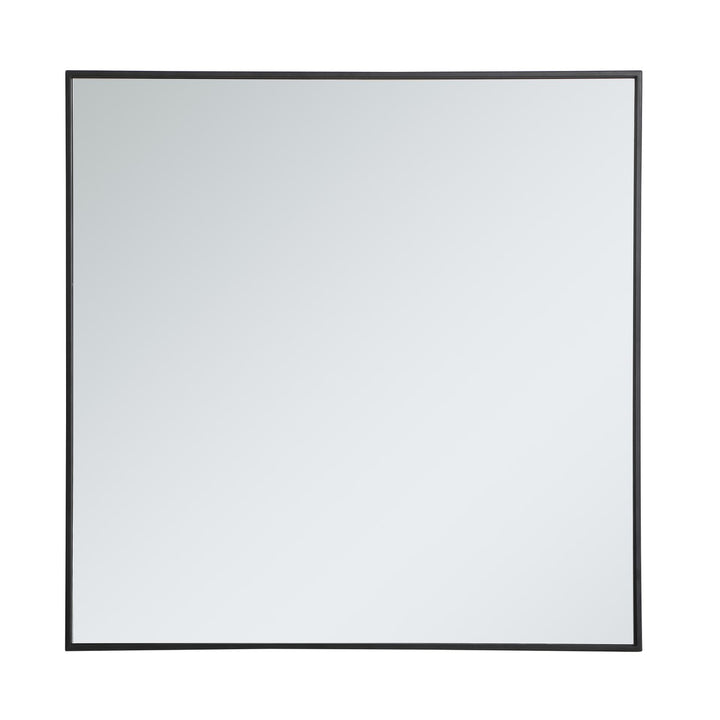 Metal Frame Square Mirror 36 Inch In Black by Elegant Decor
