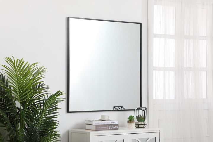 Metal Frame Square Mirror 36 Inch In Black