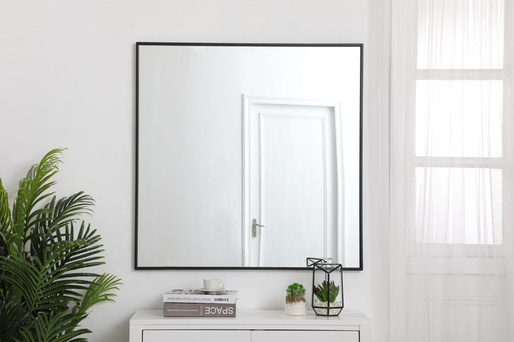 Metal Frame Square Mirror 36 Inch In Black