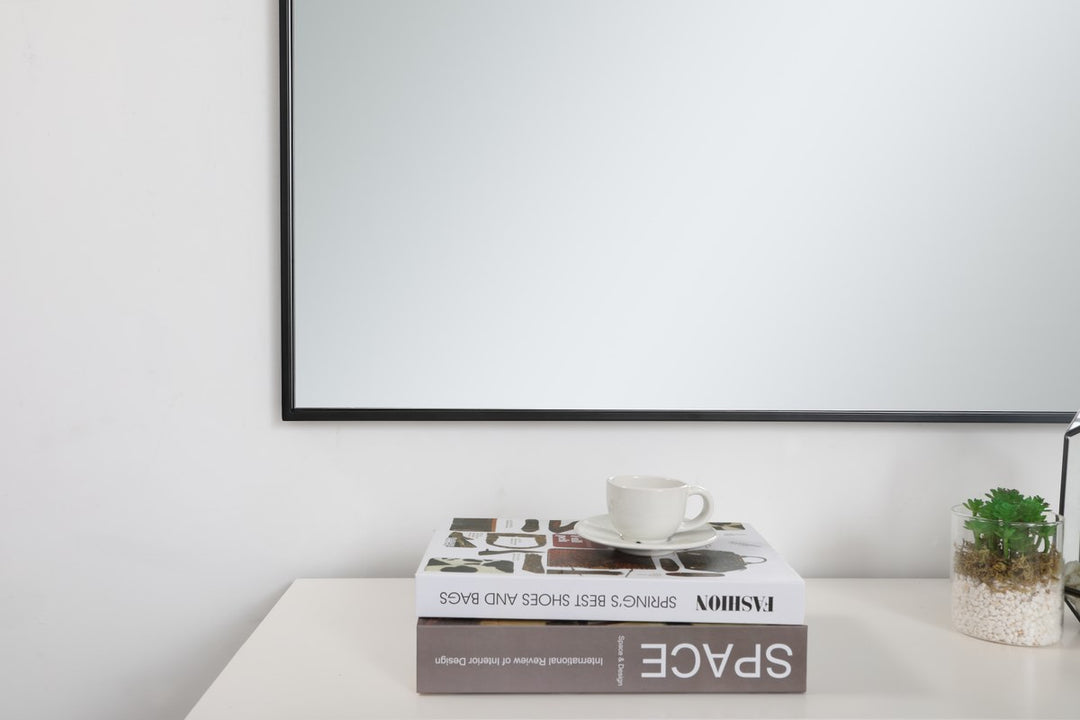 Metal Frame Square Mirror 36 Inch In Black