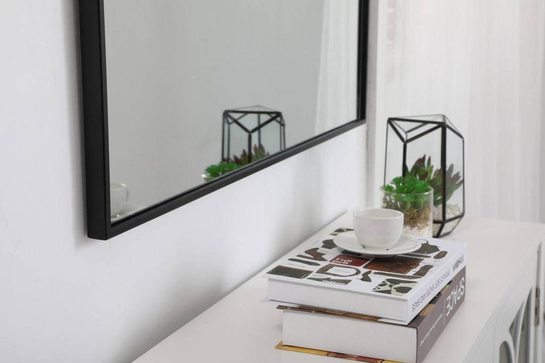 Metal Frame Square Mirror 36 Inch In Black