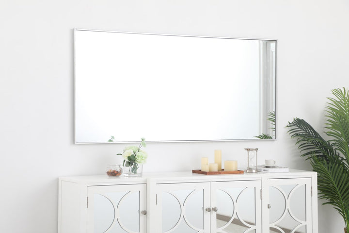 Metal Frame Rectangle Mirror 30 Inch In Silver