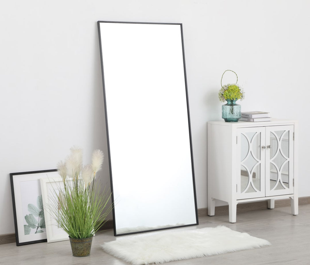 Metal Frame Rectangle Mirror 30 Inch In Black