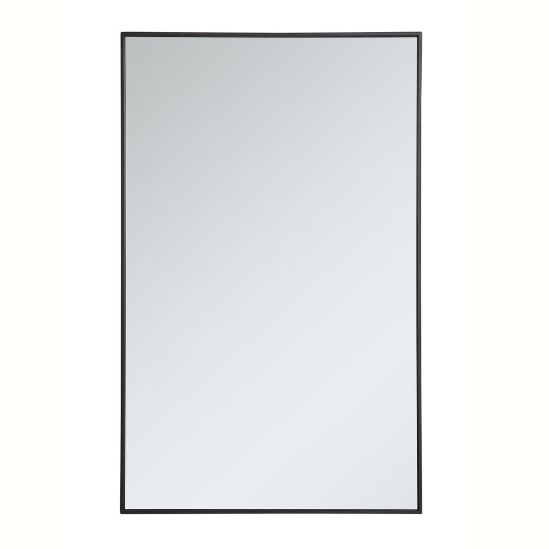 Metal Frame Rectangle Mirror 30 Inch In Black by Elegant Decor